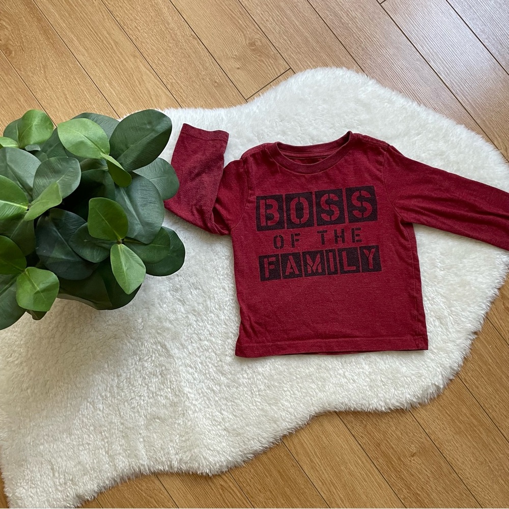 The Children's Place Maroon 'Boss of the Family' Long Sleeve Tee